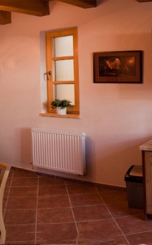 Penzion má dva shodné, zrcadlově obrácené apartmány