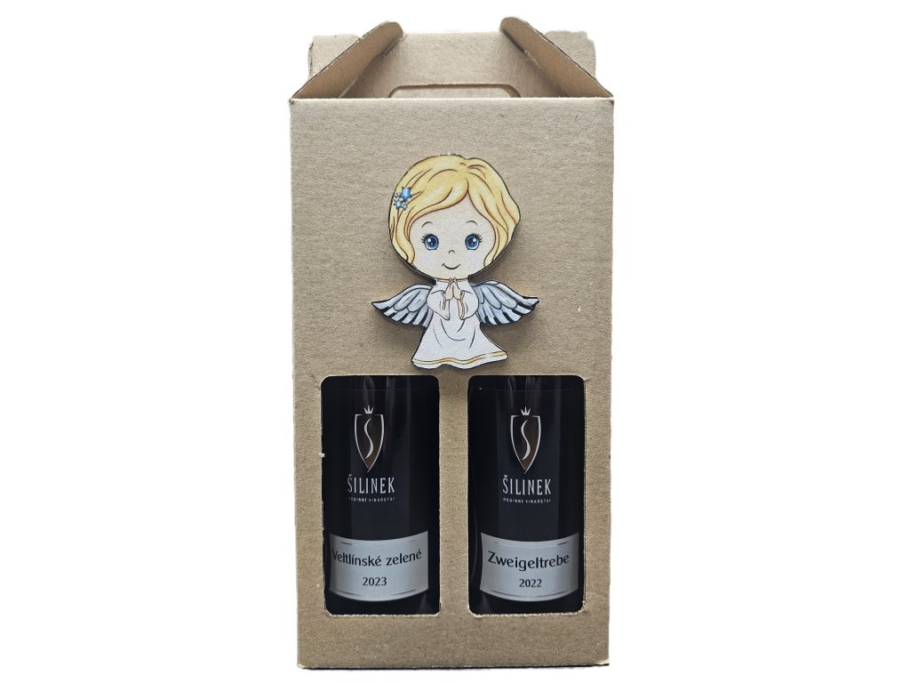 Dárek s Vánoční tématikou VZ jak.víno 0,25l + ZWT jak.víno 0,25l + kartonek Vinařství Šilinek