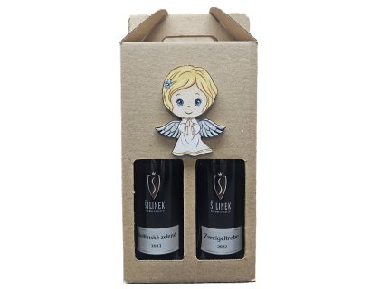 Dárek s Vánoční tématikou VZ jak.víno 0,25l + ZWT jak.víno 0,25l + kartonek Vinařství Šilinek